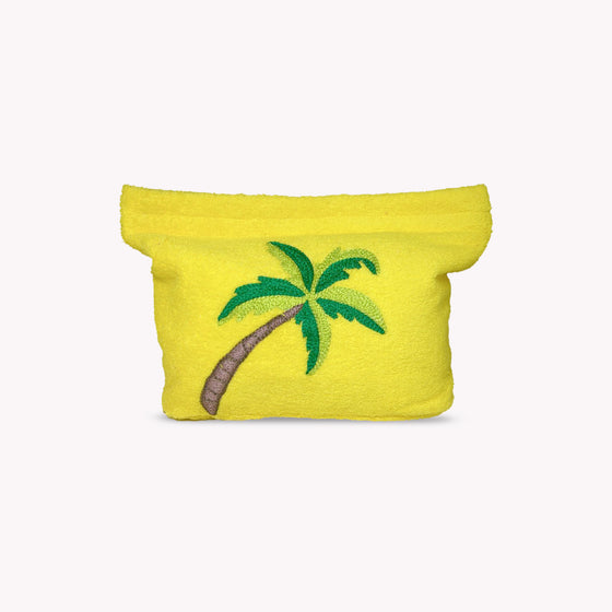 Yellow Palm Tree Beach Towel Pouch