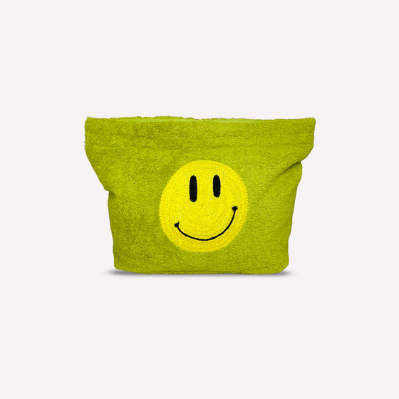 Green  Emoji Smiley Beach Towel Pouch