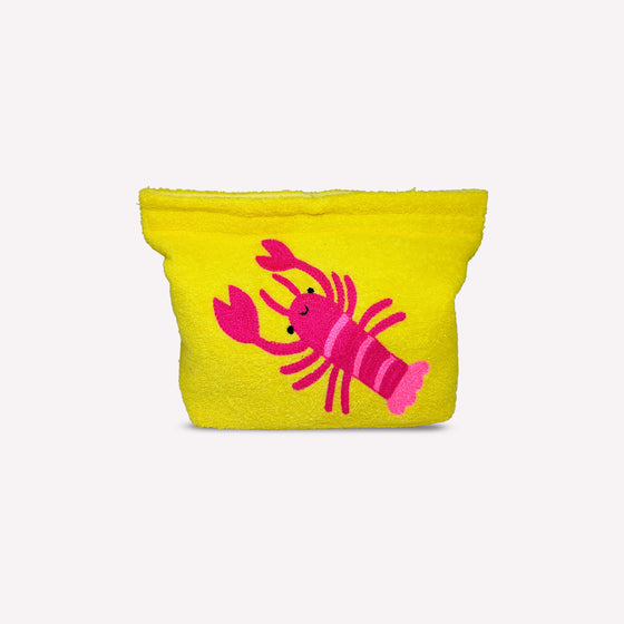 Yellow Lobster Beach Towel Pouch