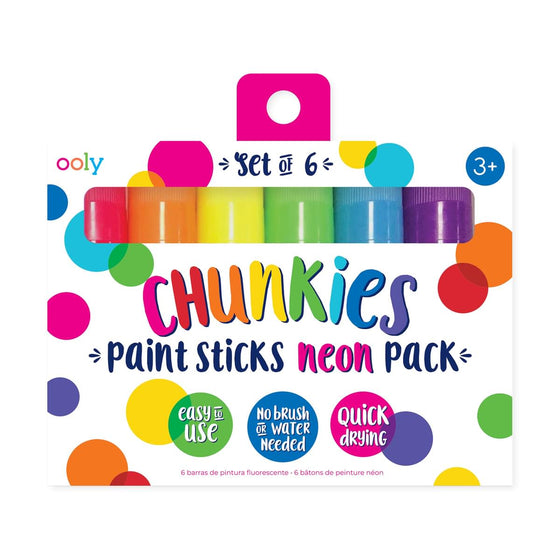 Chunkies Paint Sticks - Neon coloring (Set of 6)