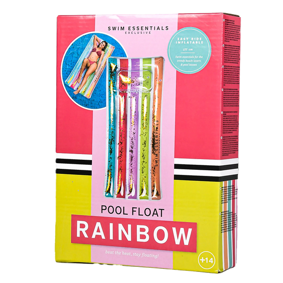 Rainbow with Glitter Lie-on Luxe Version  Pool Inflatable