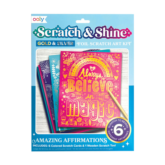 Scratch and shine foil scratch art kit - amazing affirmations