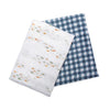 2-pack Cotton Swaddles - Fish / Navy Gingham - My Little Thieves