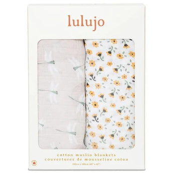 2 - pack Cotton Swaddles - Vintage Floral / Dragonfly - My Little Thieves