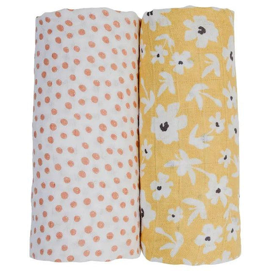 2-pack Cotton Swaddles - Wildflowers & Dots - My Little Thieves