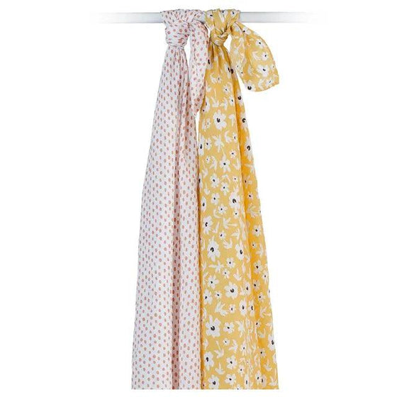 2-pack Cotton Swaddles - Wildflowers & Dots - My Little Thieves