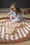 Toy Storage bag – Stripes Brown