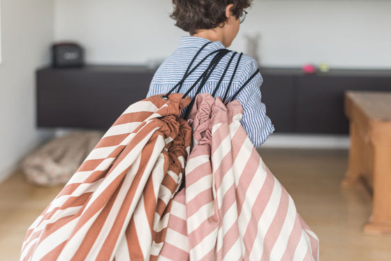 Toy Storage bag –  Stripes Pink New