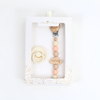 Personalized Cloudy Dreams Pacifier Clip + Pacifier Orange