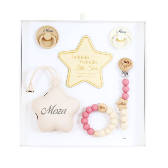 Personalized Baby Gift Set | Ultimate Pacifier Starter Pack Pink