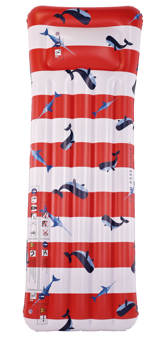 Red white Whale Lie on Luxe Version - By Swim Essentials