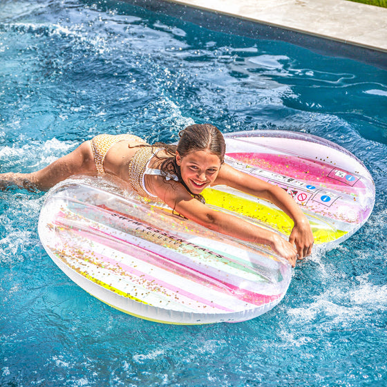 Rainbow with Glitter Heart shape Inflatable Float 150cm