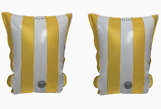 Yellow striped Inflatable Armbands Float - 0-2 years