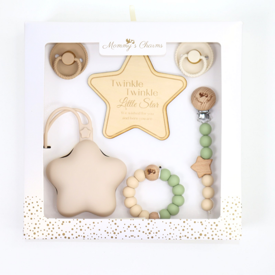 Personalized Baby Gift Set | Ultimate Pacifier Starter Pack Green