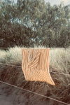 Yellow Striped Print  Poncho  Towel - 65 x 65 cm