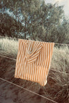 Yellow Striped Print  Poncho  Towel - 65 x 65 cm