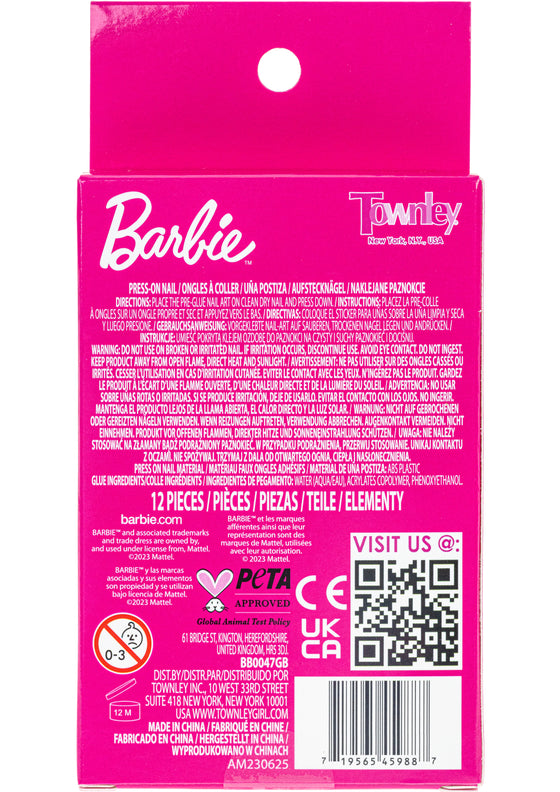 Barbie - Townley Girl 12 Pk Press On Nails