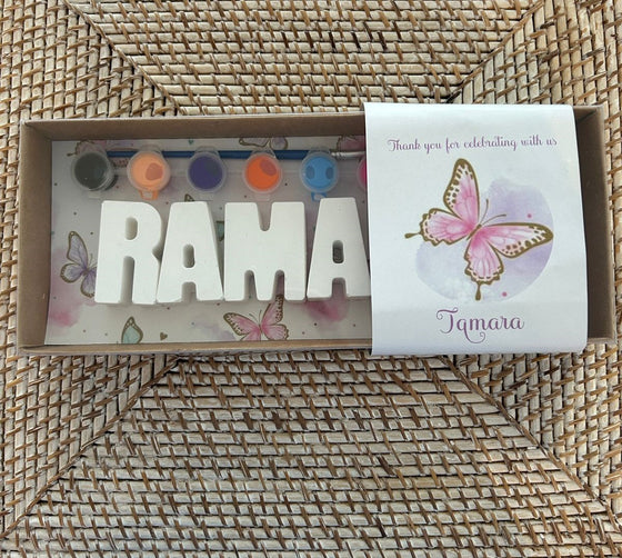 Personalized Plaster Name kit + One character party favor