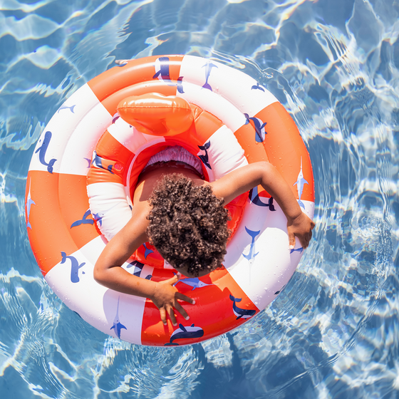 Red-white Whale printed Baby Swimseat - 0-1 year