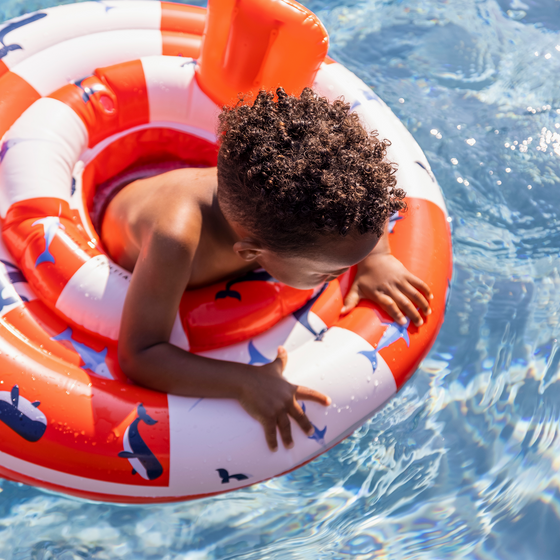 Red-white Whale printed Baby Swimseat - 0-1 year