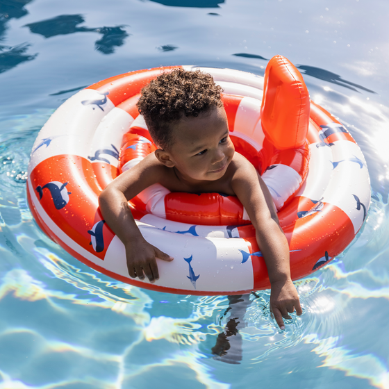 Red-white Whale printed Baby Swimseat - 0-1 year