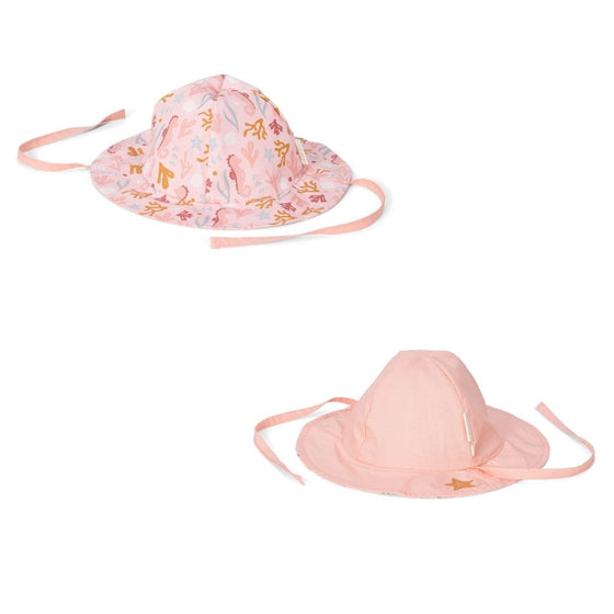 Reversible Sun Hat Starfish Pink / Ocean Dreams Pink - My Little Thieves