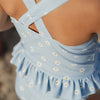 Girls Swimsuit Ruffles Blue Daisies - My Little Thieves