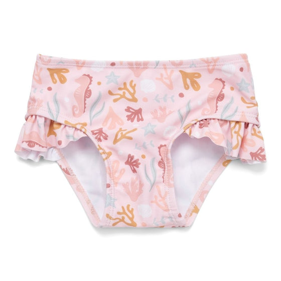 Girls Swim Bikini Pant Ruffles Ocean Dreams Pink - My Little Thieves