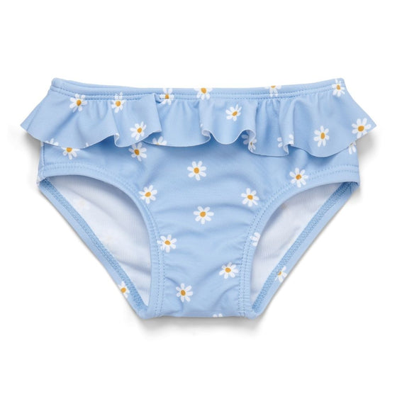 Girls Swim Bikini Pant Ruffles Blue Daisies - My Little Thieves