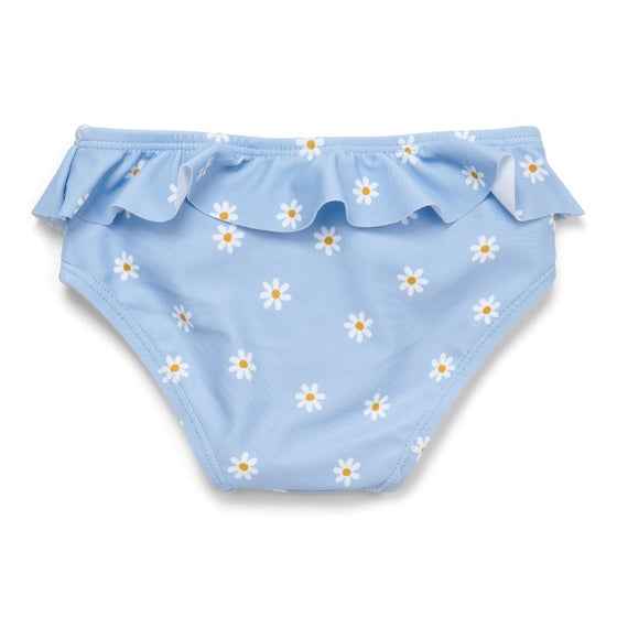 Girls Swim Bikini Pant Ruffles Blue Daisies - My Little Thieves