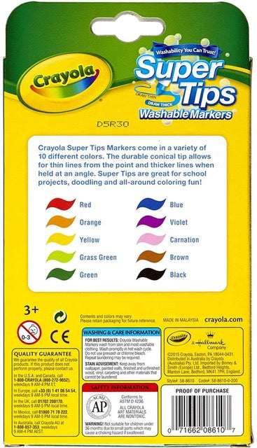 10 ct. Washable Super Tips Markers