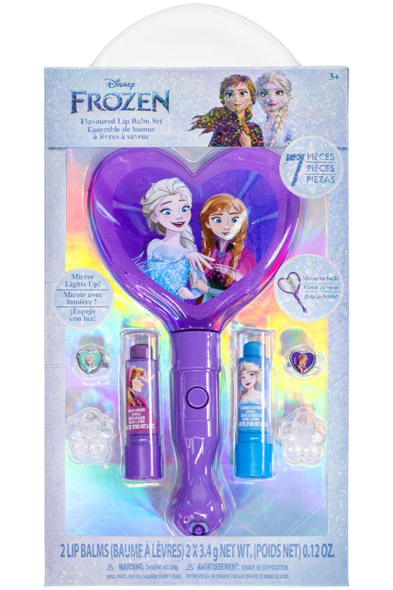 Disney Frozen - Townley Girl 2 Pk Lip Balm with Light Up Mirror & Accessories Set