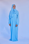 Adult Prayer BluePrayer Clothes  One Piece  with a Wrap around the Head Scarf