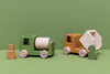 Wooden animal construction cars set