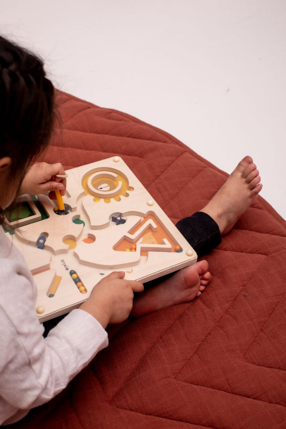 Wooden magnetic maze