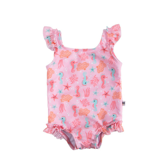 Baby Ruffled One Piece Swimsuit - Seahorse - My Little Thieves