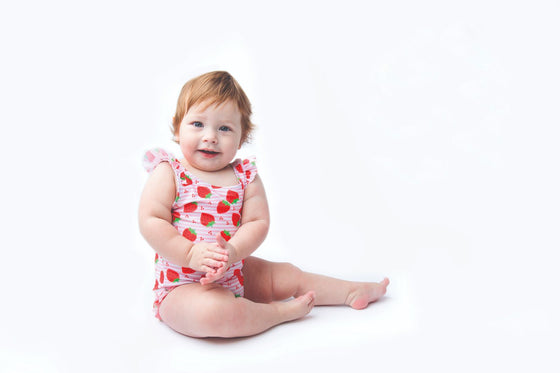 Baby Ruffled One Piece Swimsuit - Strawberry - My Little Thieves