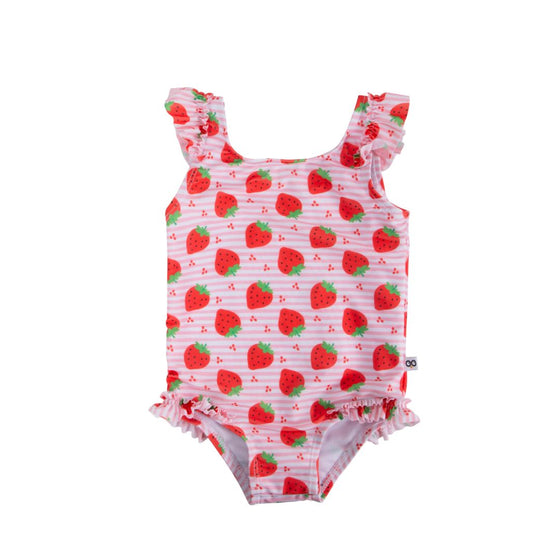 Baby Ruffled One Piece Swimsuit - Strawberry - My Little Thieves