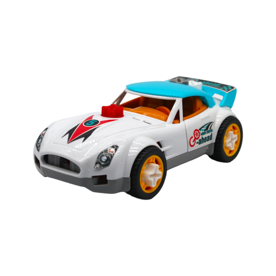 DIY Smart Wheels Race Car for Kids | Car Building Toy Kit | With Tools, Guideposts | Scale 1:32