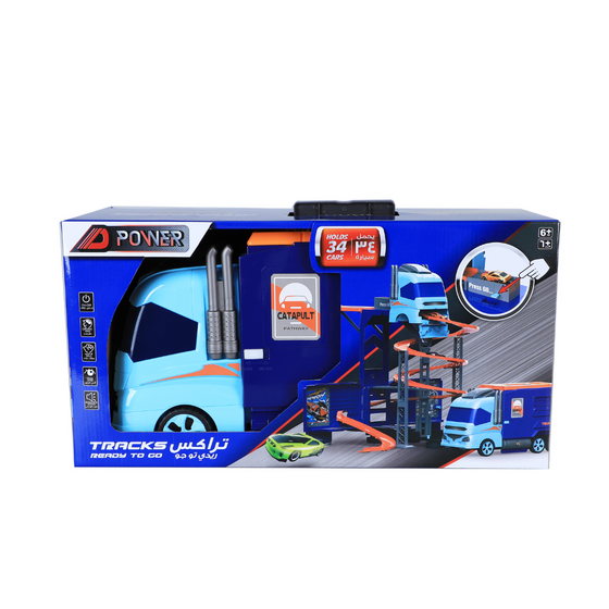 Super Transformer Construction Truck | 2in1 - Truck & Track Set, 6 Cars and Sign Boards included - My Little Thieves