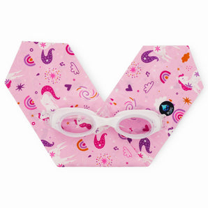 White Junior Swimming Goggles – Ultra-Soft Band with Magical Unicorns