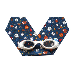 Blue Junior Swimming Goggles – Ultra-Soft Band with Sports Fan