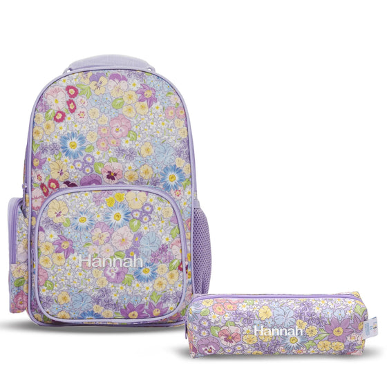 Personalised Enchanted Floral Backpack with Matching Pencil Case