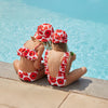 One Piece Pleated Swimwear for Girls with Open Back Design