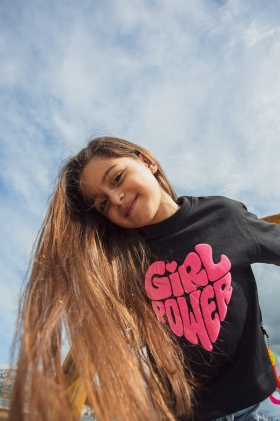 Girl Power Black Cropped