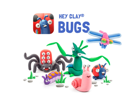 Bugs Set-Colourful Modeling Kids-Air Dry Clay Kit 15 cans and Sculpting Tools with Fun Interactive Instructions App - My Little Thieves