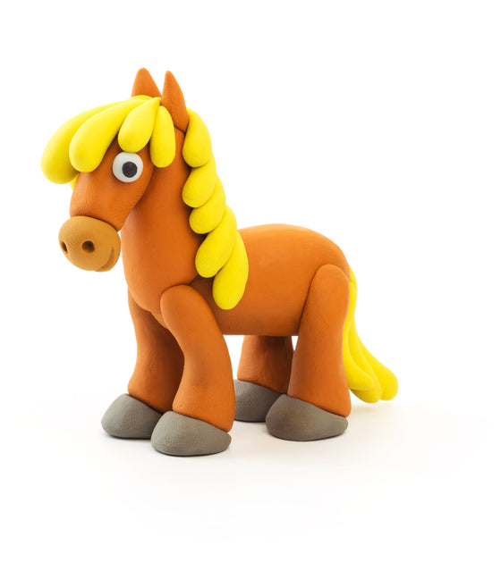 DIY Horse Plastic Creative Modelling Air-Dry Clay For Kids, 3 Cans - My Little Thieves