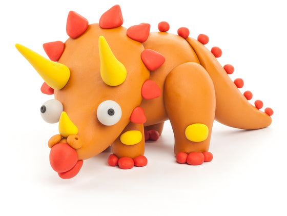 DIY Triceratops Plastic Creative Modelling Air-Dry Clay For Kids 3 Cans - My Little Thieves