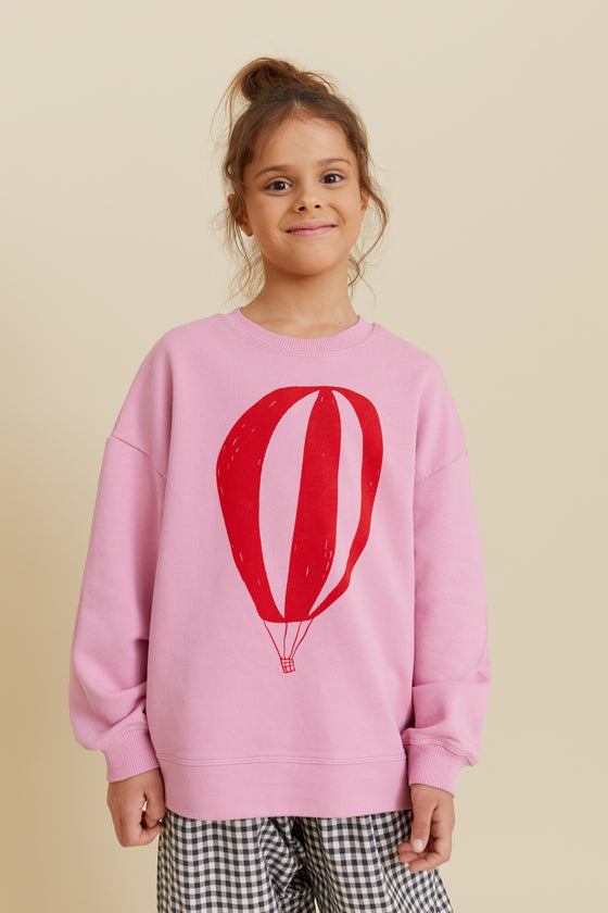 Hot Air Balloon Kid’s Sweatshirt - Pink