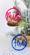 Personalised Acryllic Christmas Holiday Ornament Name Cut in the Bauble - My Little Thieves